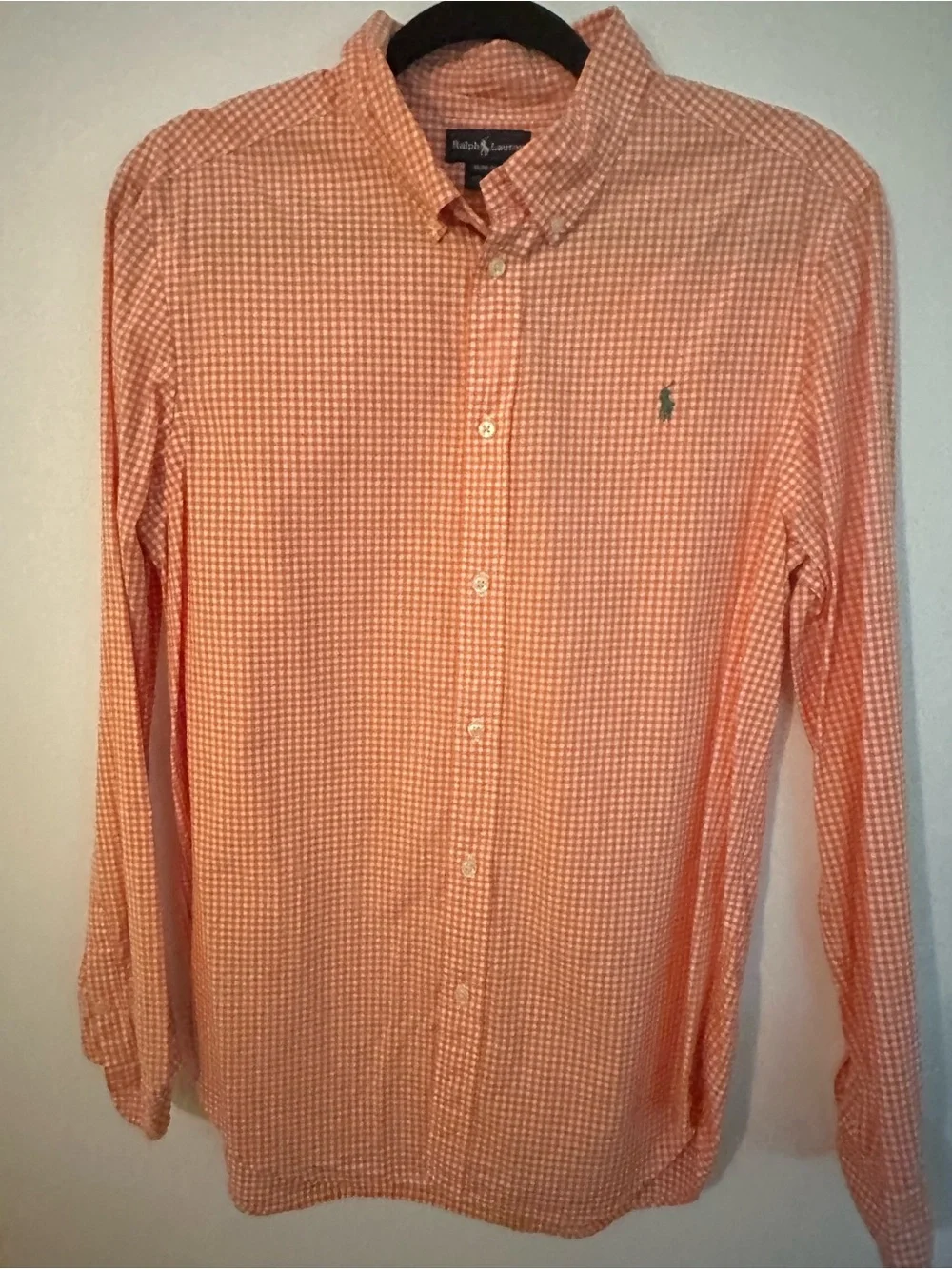 Ralph Lauren Peach Gingham Button-Down Shirt